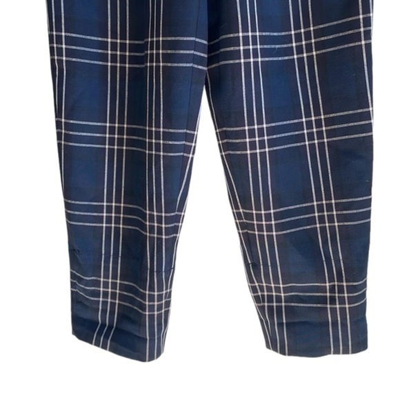 Wilfred Aritzia Soleste High-Waisted Drawstring Pant Women’s Size XS Plaid Navy - Picture 4 of 7